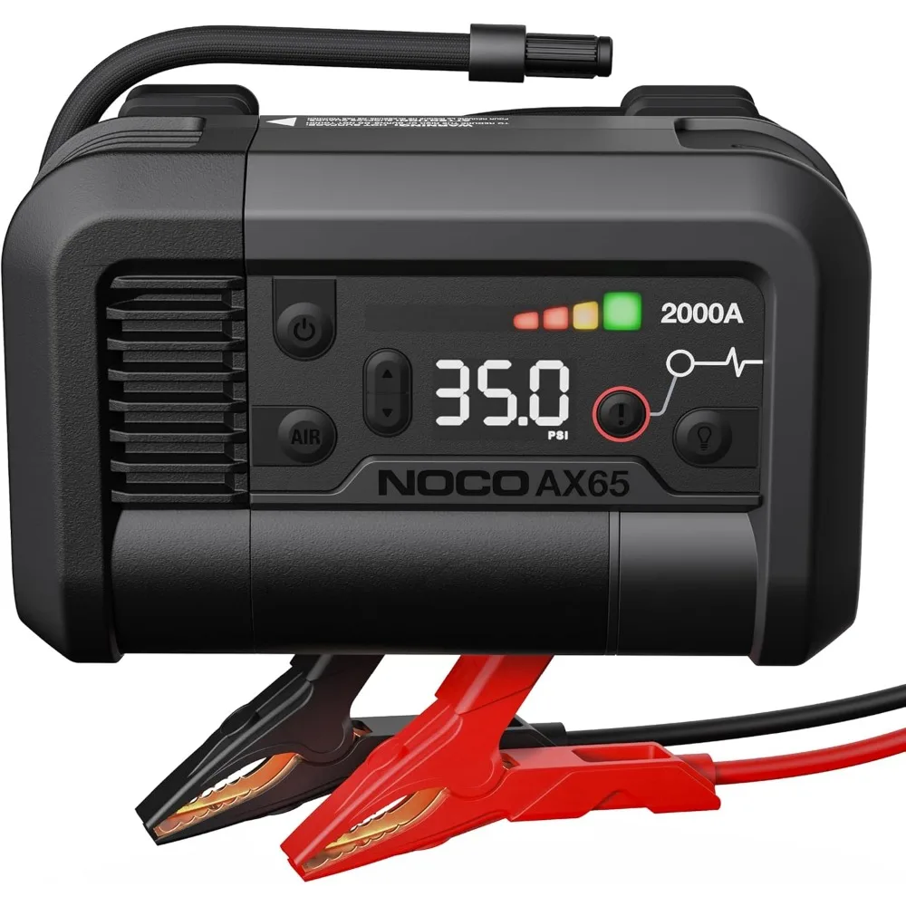 

2000A Portable Jump Starter and Air Compressor for Gas and Diesel Engines - 67 SLPM Airflow for Tire Inflation