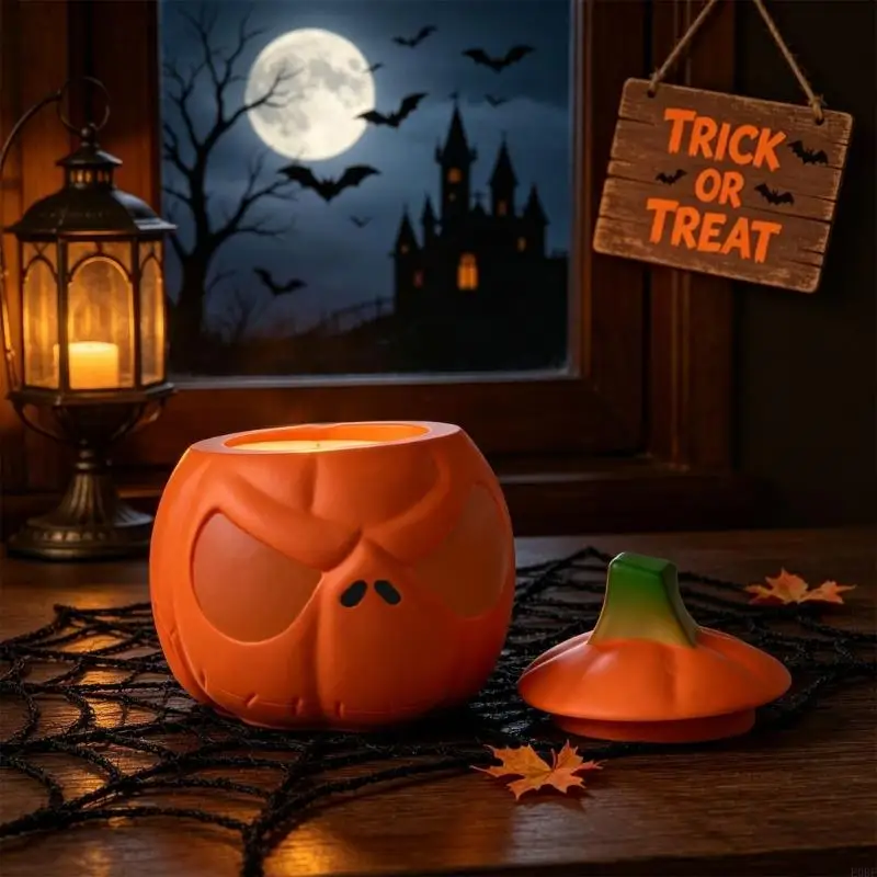 E0BF Halloween Silicone Mold for Lidded Jar Casting and Display Use