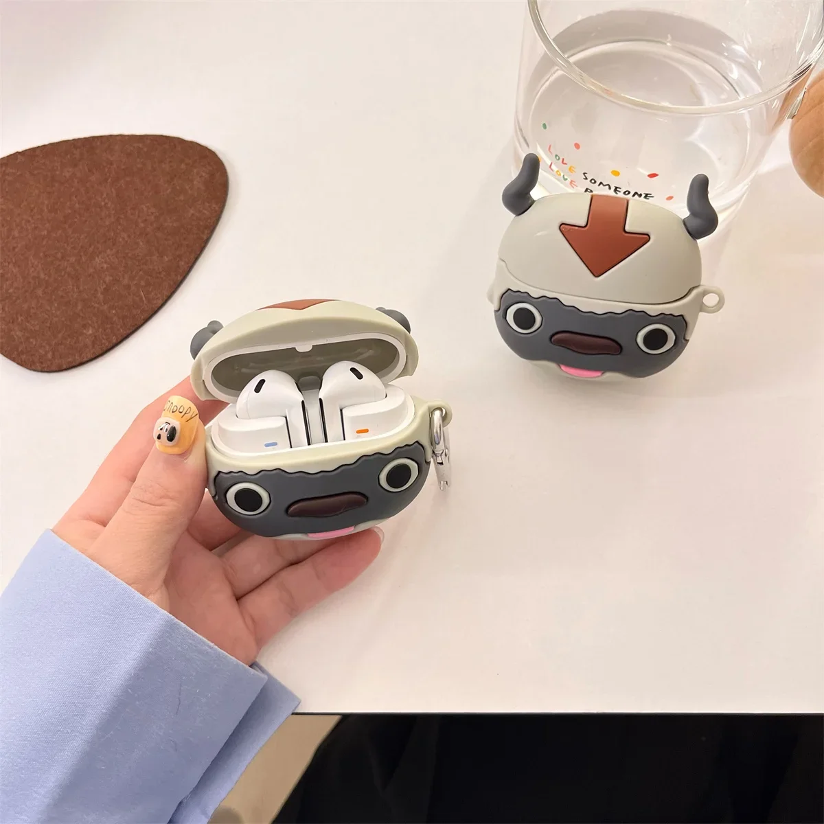 삼성 갤럭시 버즈 3, 버즈 3 프로용 헤드폰 케이스, 귀여운 만화 인기 카우 디자인, 실리콘 이어 버드 케이스, 후크 포함, 쉘