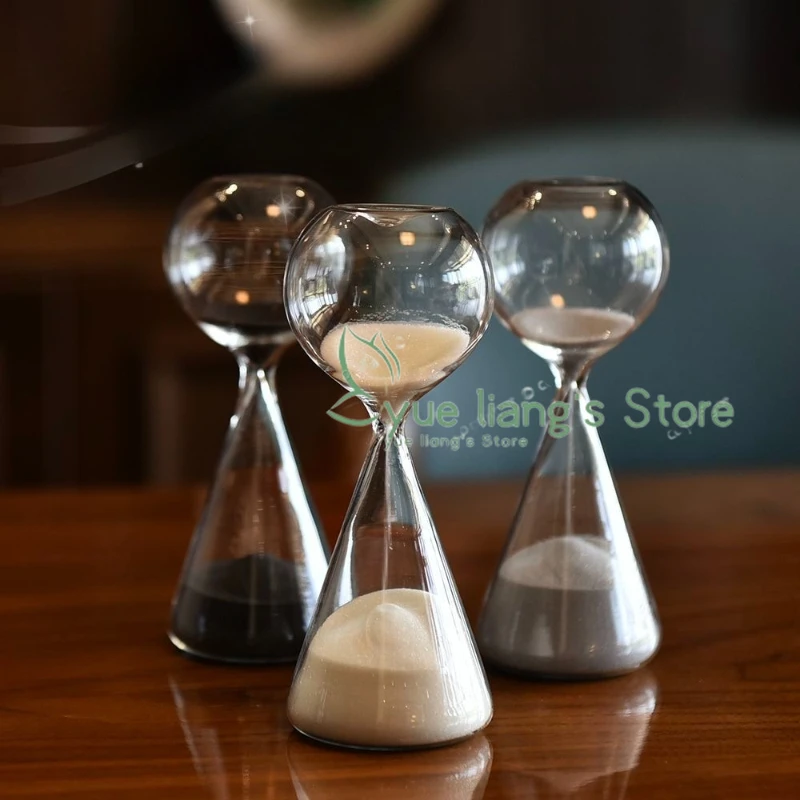 Nordic Style 15 Minute Asymmetrical Glass Meteor Hourglass Timer Creative Home Decoration Unique Time Management Tool Gift