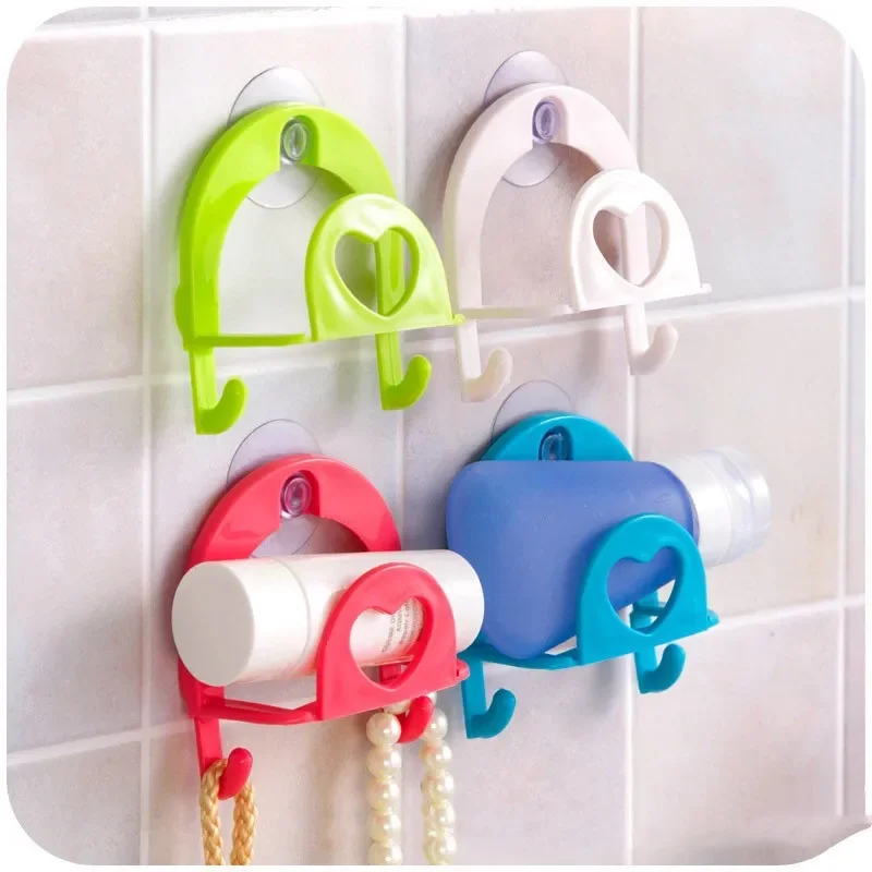 Bathroom Shelf Towel Soap Dish Holder Sink Heart Sponge Storage Holder Rack Hooks Sucker With Hooks Shelfs Kitchen Accessories