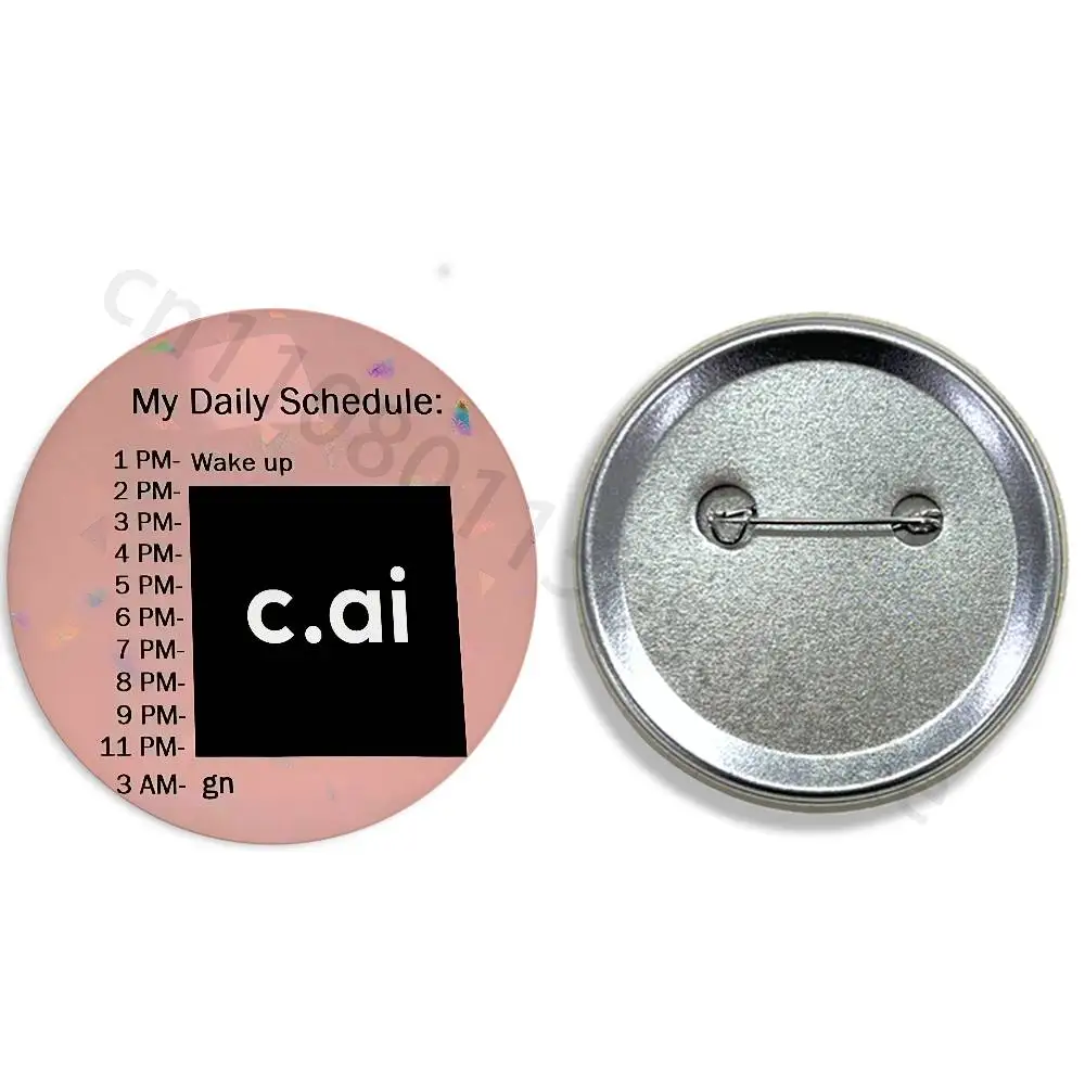 c.ai 58mm Badge Brooches on Backpack Clothes Handmade Round Enamel Pins for Jewelry