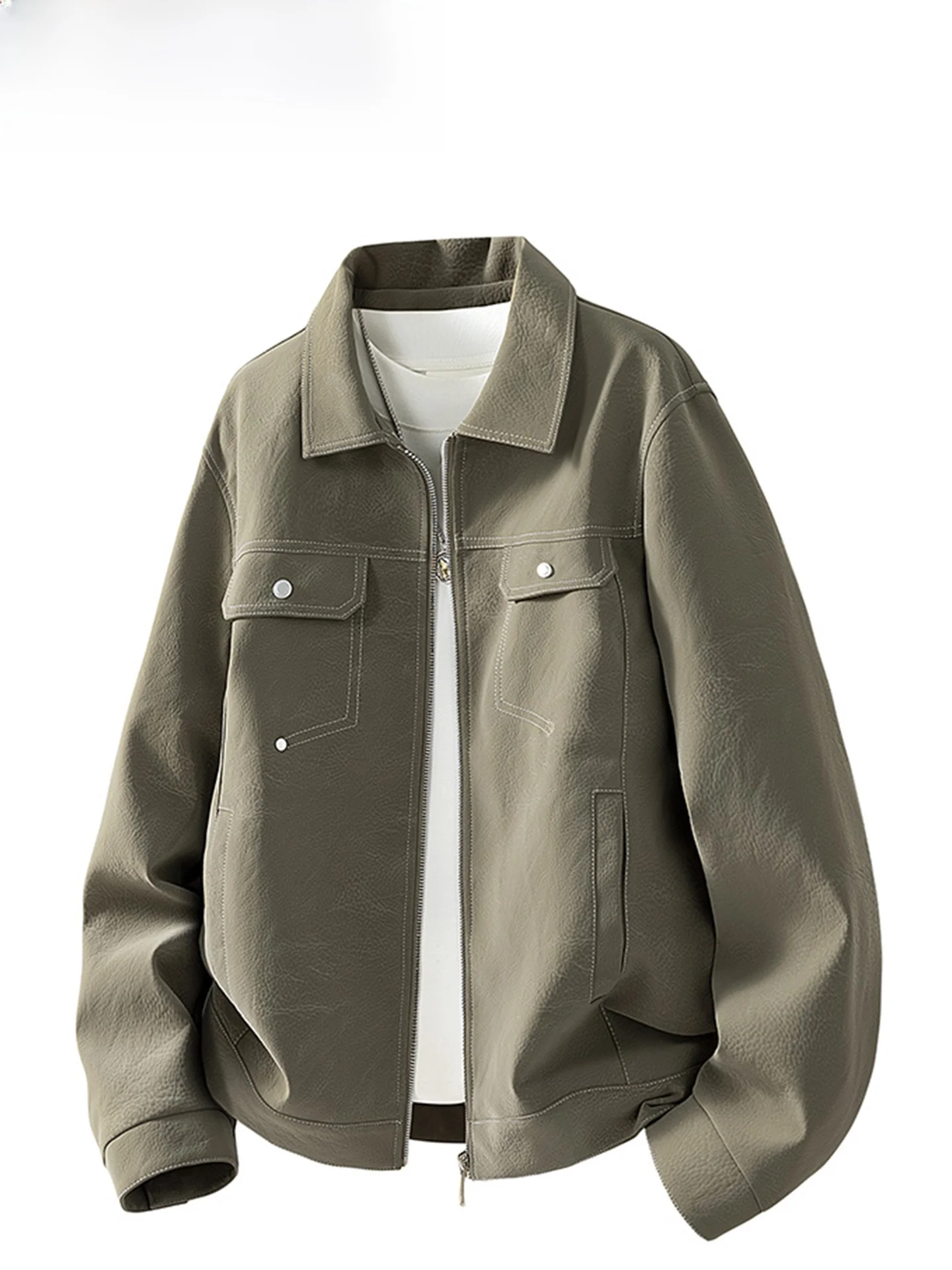 

Мужская винтажная куртка из искусственной кожи Wassup, осенне-зимняя ветрозащитная свободная повседневная верхняя одежда, модная верхняя одежда в американском стиле