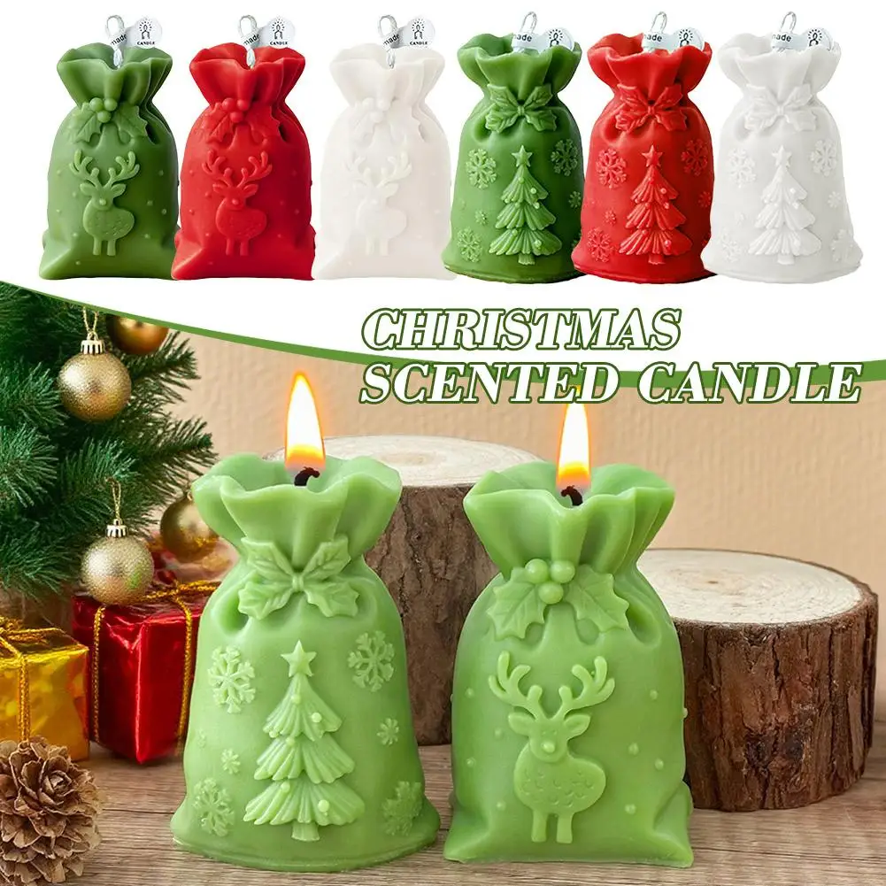 

Christmas Gift Bag Candle Silicone Mold DIY Xmas Decor Handmade Aroma Wax Craft Holiday Home Decoration
