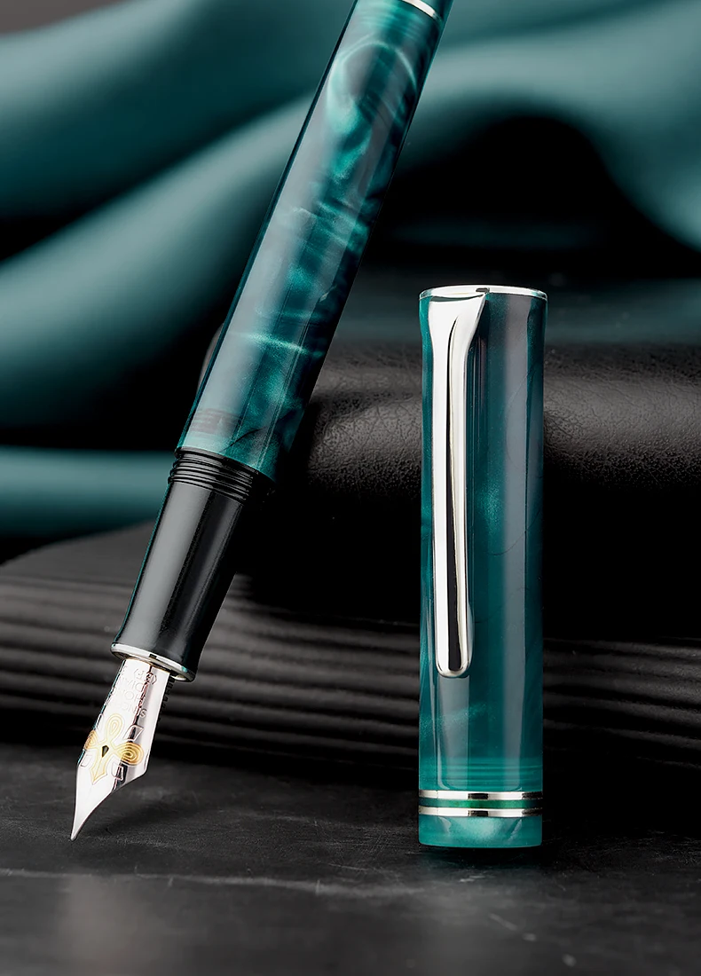 LT Hongdian N2 Green Mist Forest Füllfederhalter Business Office Student Exquisiter Signierstift – Detail 6