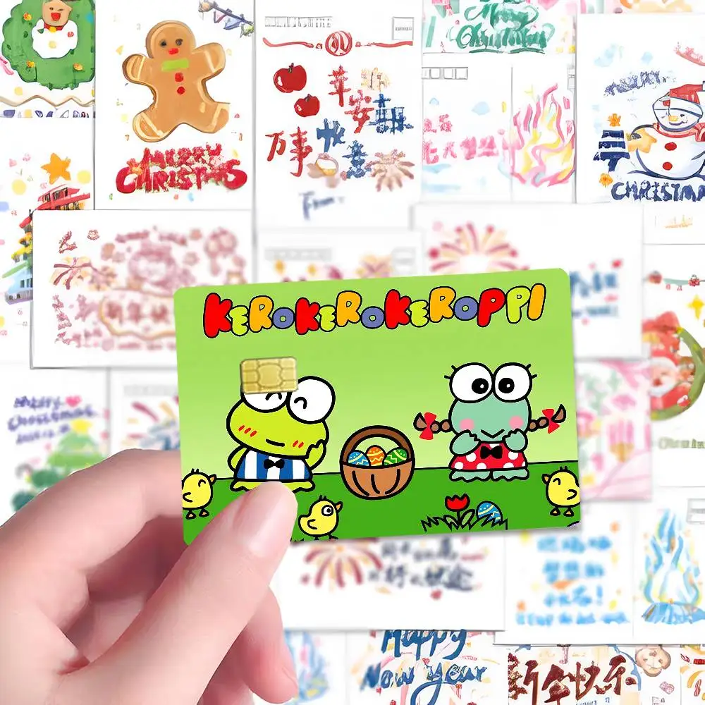 Cartoon K-Kero Kero Keroppi Cartoon Kreditkarten-Skin-Aufkleber für Bankkarten, Bus- und U-Bahn-Karten, wasserdicht, Geschenk für Frauen – Detail 8