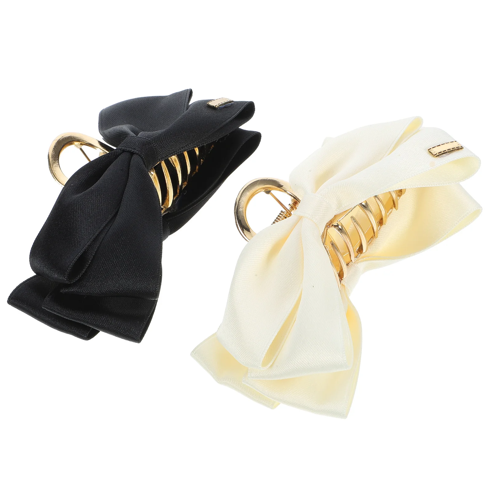 

2Pcs Hair Claw Clips Bow Design Women Thin Thick Hair Clamp Styling Accessory Elegant Look for Daily Wear Event