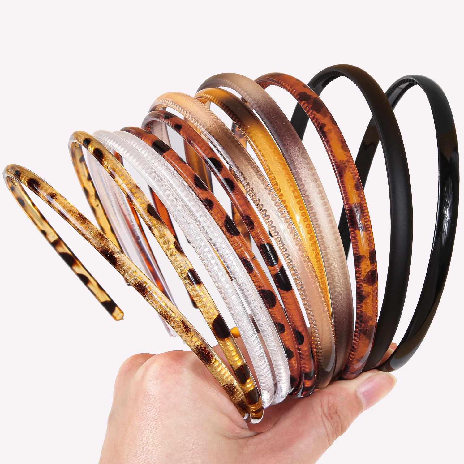 

6/12/24 шт., пластиковые повязки на голову с леопардовым принтом для девочек, повседневные простые обручи для волос для детей, женщин, аксессуары для волос для отдыха