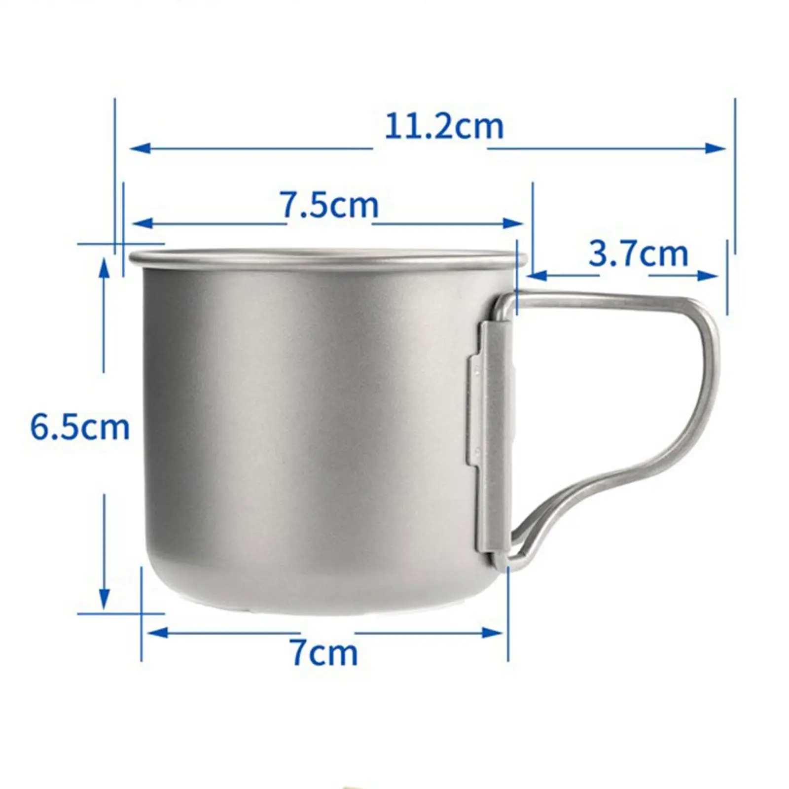 Outdoor Coffee Mug with Foldable Handle Drinking Cups 200ml Titanium Cup Travel Mug for Home Office BBQ Campsite Fishing Hiking