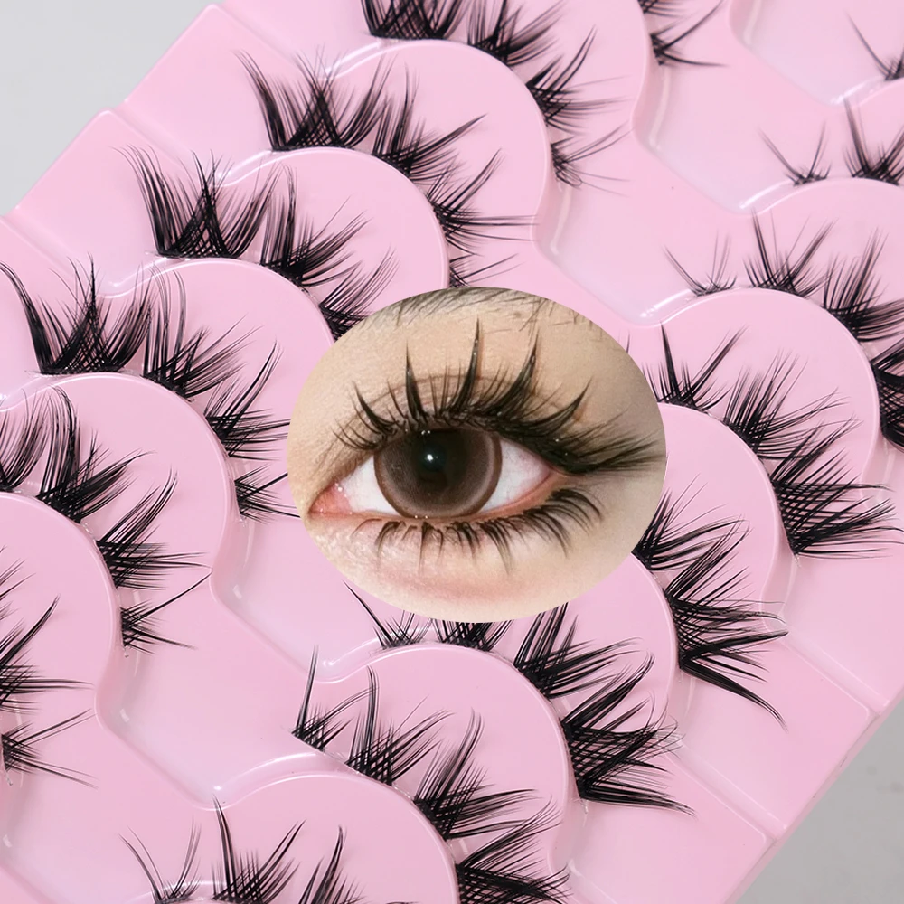 New Cat Eye Lashes Mink Eyelashes 3D Curl Winged Natural Realistic Messy End Eye Elongated Thick False Eyelashes Soft Fake Lashe