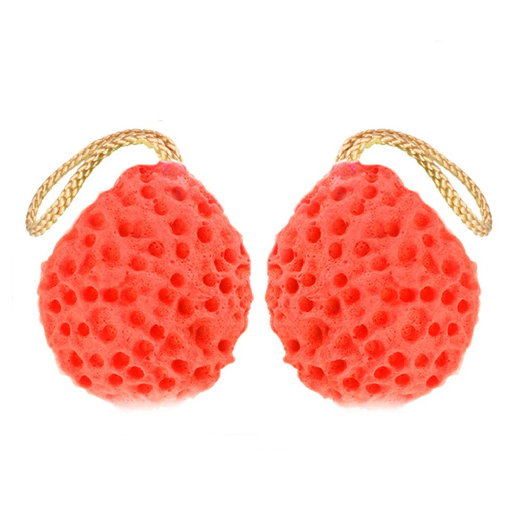 

3pcs Honeycomb Bath Ball Sponge Durable Body Cleansing Shower Ball With Strap Yellow Green Orange For Bathroom Use