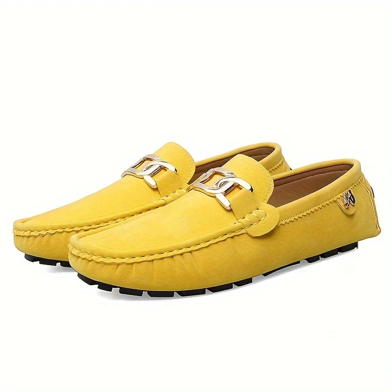 

Men's and women's decorative loafers comfortable solid color rubber casual wear resistant flats driving large size boat shoes