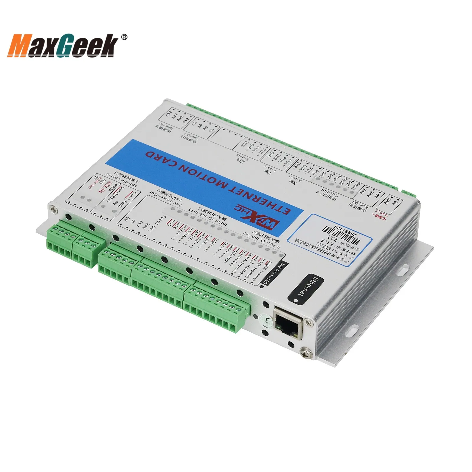 Maxgeek 3/4/6 Axis Mach3 CNC Controller Board Ethernet Motion Card Ethernet Port CNC Motion Controller