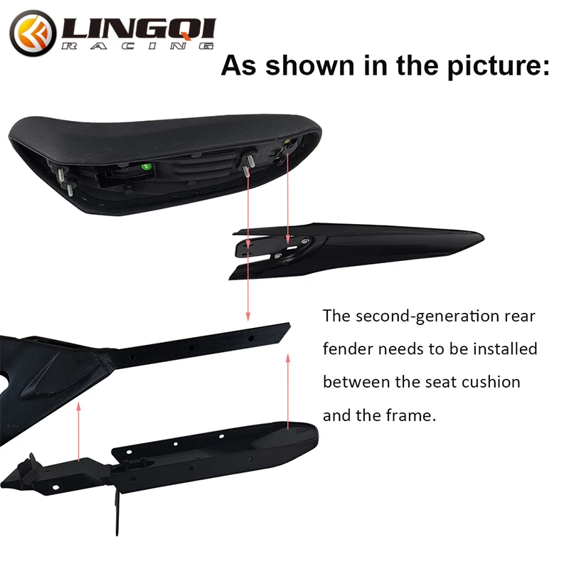 LINGQI سباق الدراجات النارية قطعة من نسيج عجلة سبلاش الحرس الحاجز الخلفي لضوء النحل LightBee Eride Pro SS 3.0 دراجة كهربائية تعديل