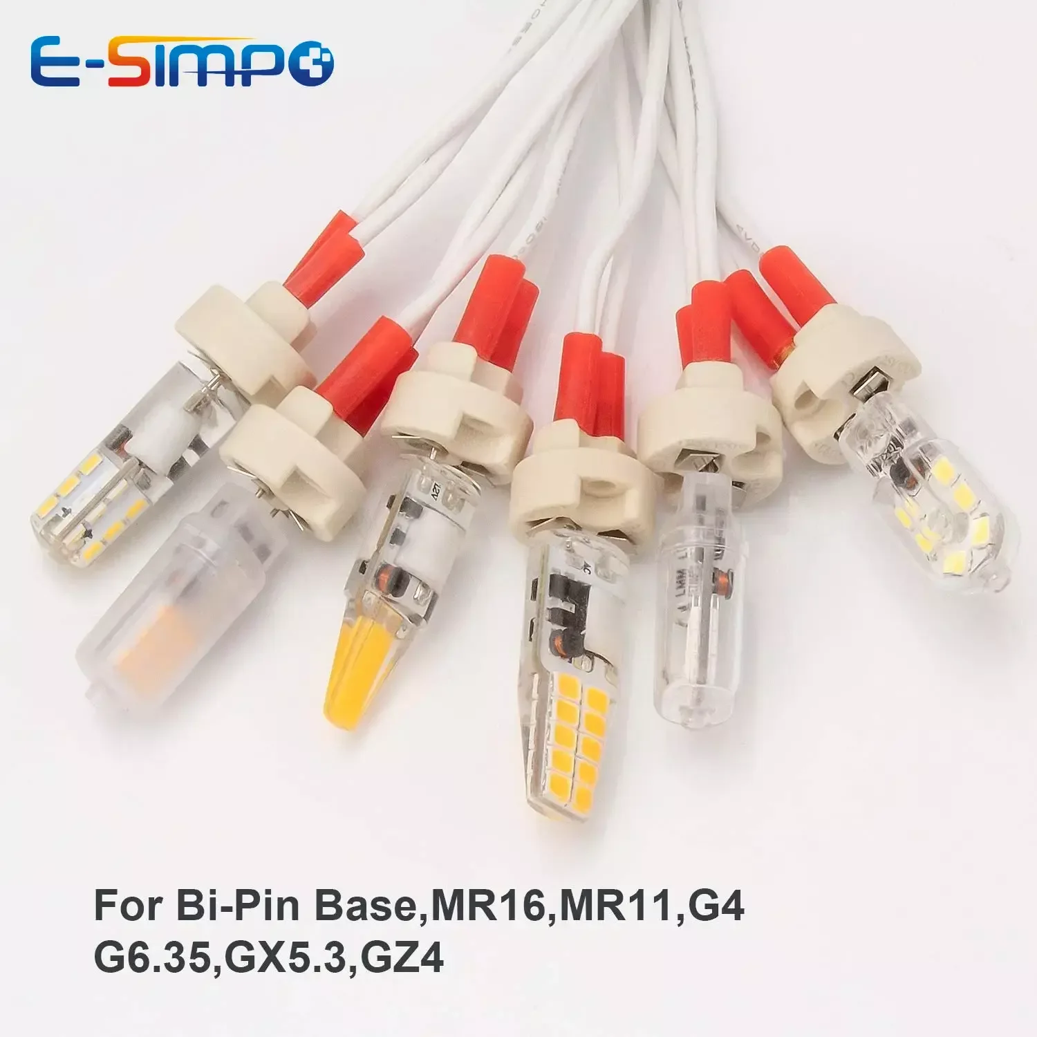 5 adet bi-pin tabanı G4 G6.35 GY6.35 GX5.3 MR16 GZ4 MR11 GU5.3 G5.3 M10 0.75mm halojen akkor led soket seramik lamba tutucu