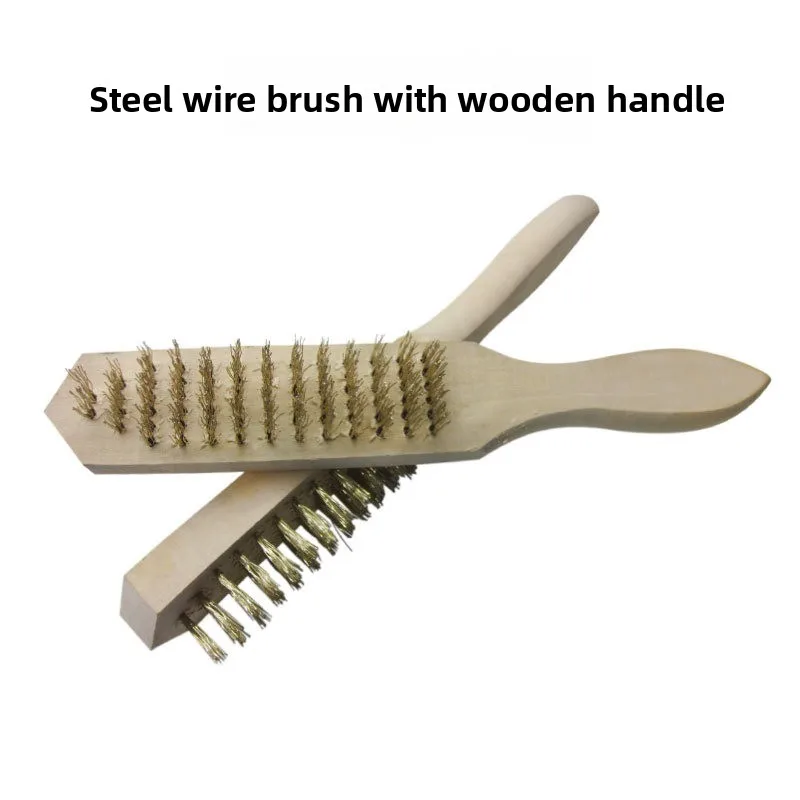 

10PCS wooden handle steel wire brushes, suitable for rust removal, polishing, and dust removal of workpieces