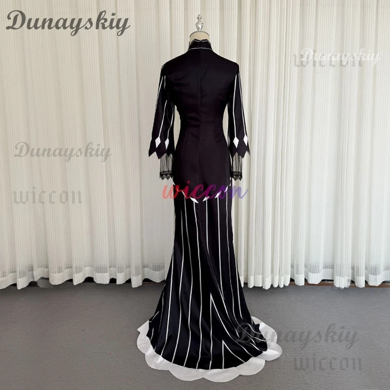 Anime Re:Life in A Different World From Zero Echidna Cosplay Costume Black Evening Dress Long Skirt Wig Woman Sexy Carnival Suit