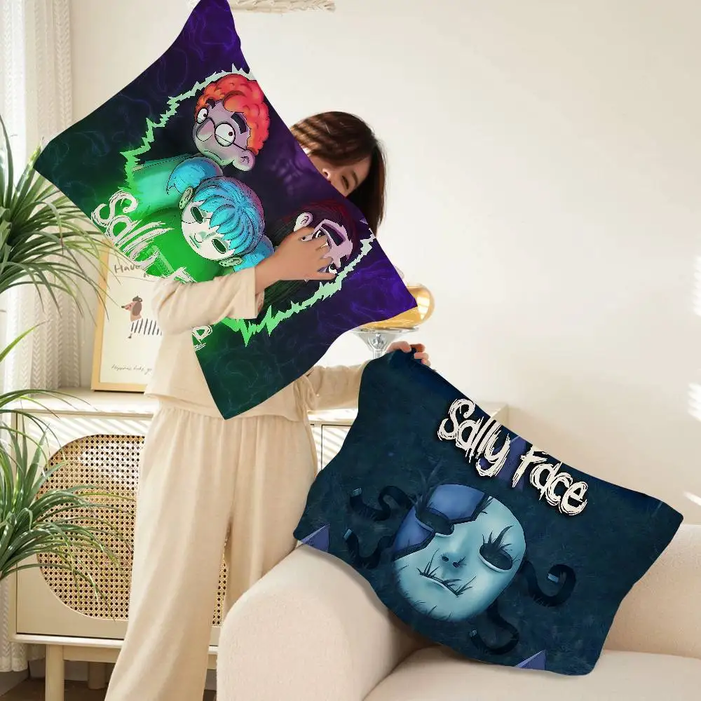 Popular Horror Game S-Sally F-Face Premium Quick-Dry Pillow Towel Durable Polyester Fabric For Adults Pillowcase