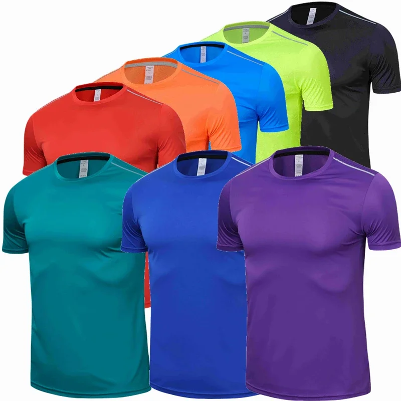 

High quality spandex Men Women Kids Running T Shirt Quick Dry Fitness Shirt Training exercise Clothes Gym Sports Shirts Tops