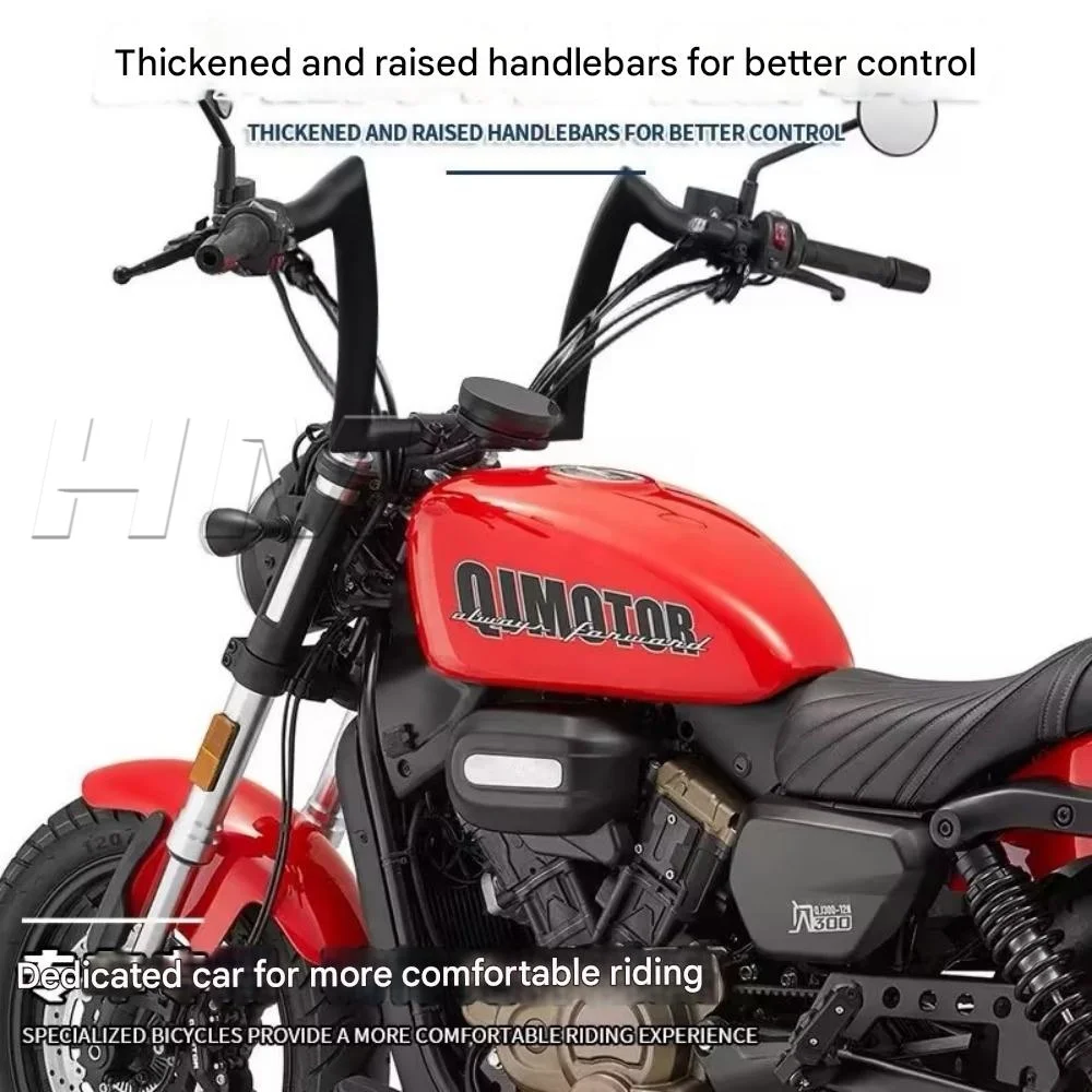 High Rise Ape Hanger Handlebar Extended Cable Modified Parts For QJMOTOR 300SRV Automatic