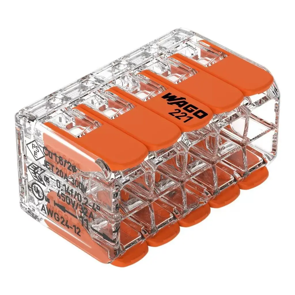 WAGO 221‑420 Double‑Deck 10‑Conductor Lever Wire Connector,0.14‑4mm² 32A 450V