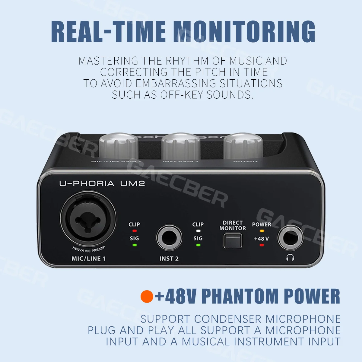 Audio Interface UM2 Professional Sound Card with Monitoring Electric Guitar Live Recording For Studio Singing Micro