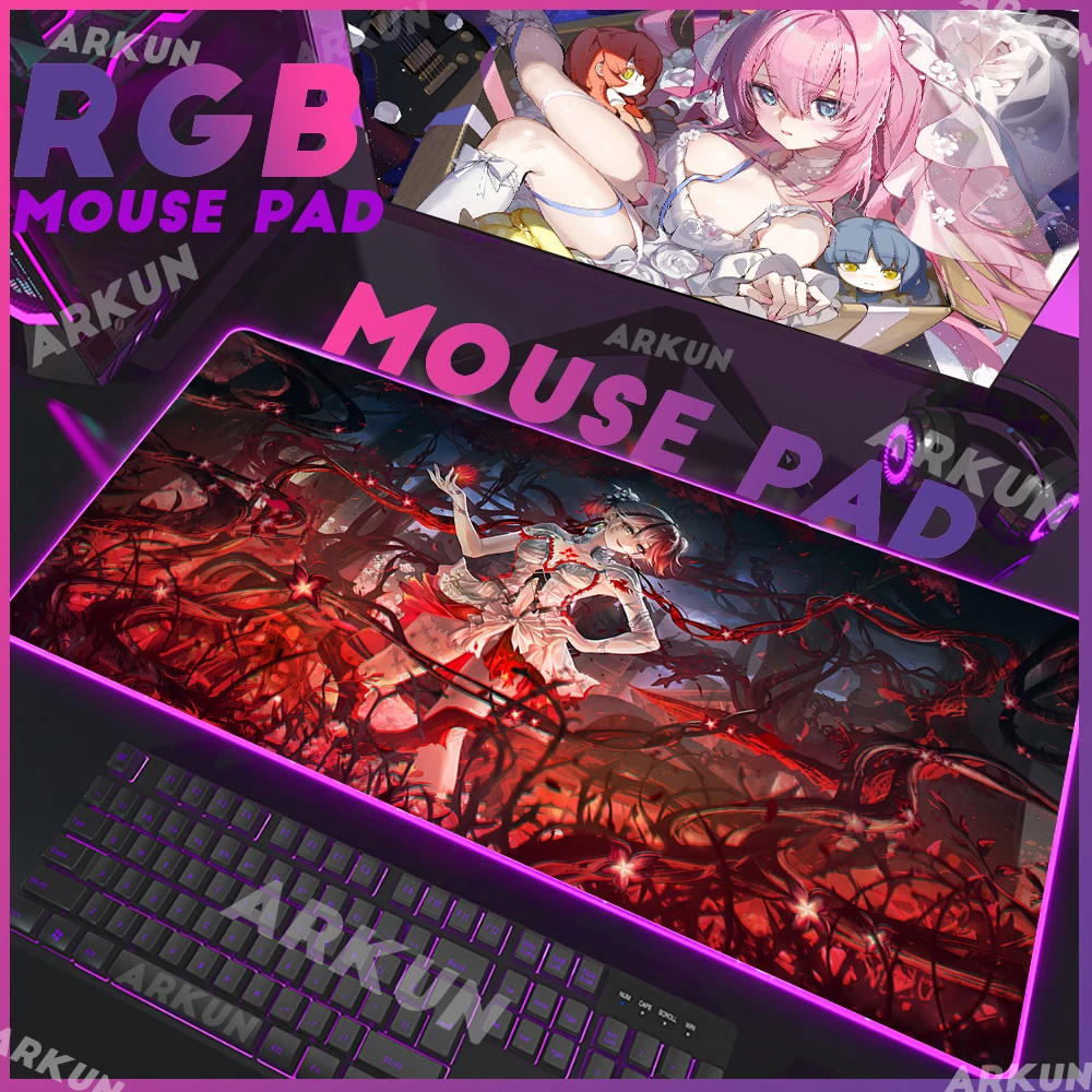 

RGB XXL 900x400 Kawaii Hot Sex Camellya Fashion Wuthering Waves Gaming Mouse Pad Keyboard Large Led Table Desk Backlight Mat