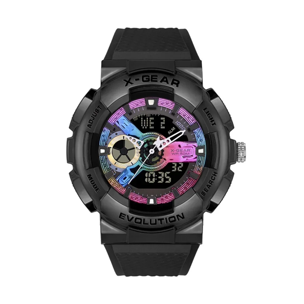 Ударопрочные часы GM110, спортивные электронные часы унисекс, циферблат из сплава, мировое время, полнофункциональные дубовые серии, светодиодные