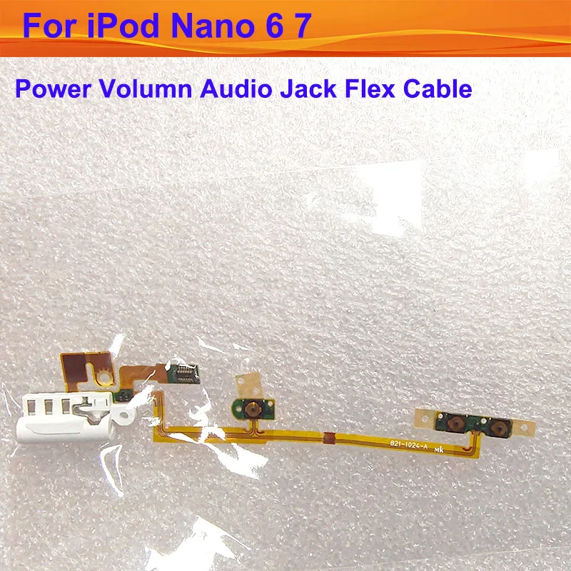 Original New Power Volumn Audio Jack Flex Cable For iPod Nano 6 7 6th 7th Gen White Repair Parts