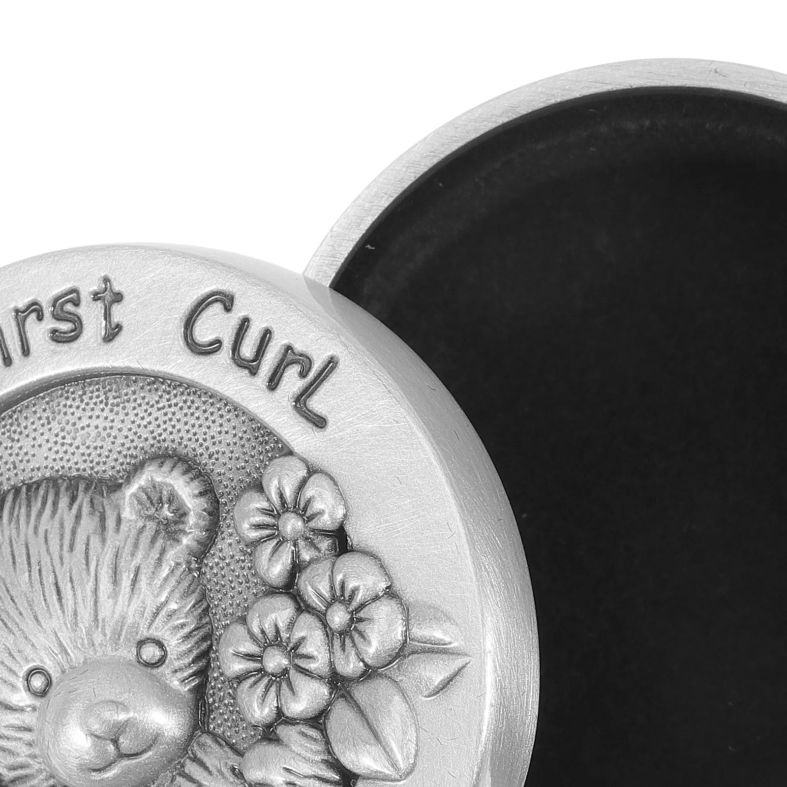 Stainless Steel Fetal Hair Keepsake Box Baby Memory Container Round Cartoon Design Smooth Storage Gifts Kids