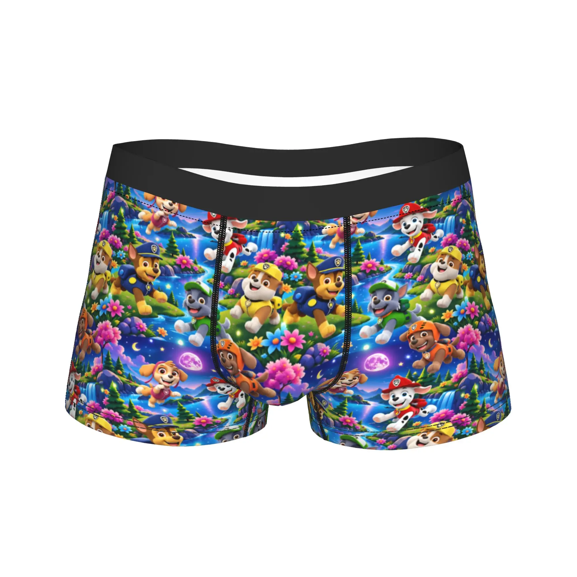 Paw Dogs Moon Night Forest Puppy Art Boxershorts  Pouch Underwear Quality Print Boxer Brief Soft Trend Male Panties Large Size