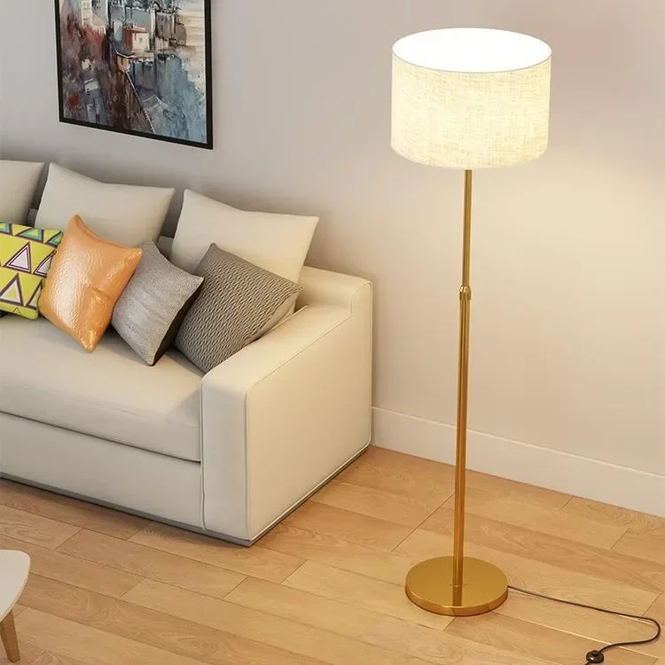 Lámpara de pie de lujo para sala de estar, luz LED moderna de tela para dormitorio, estudio, mesita de noche, lámparas de pie minimalistas Nórdicas