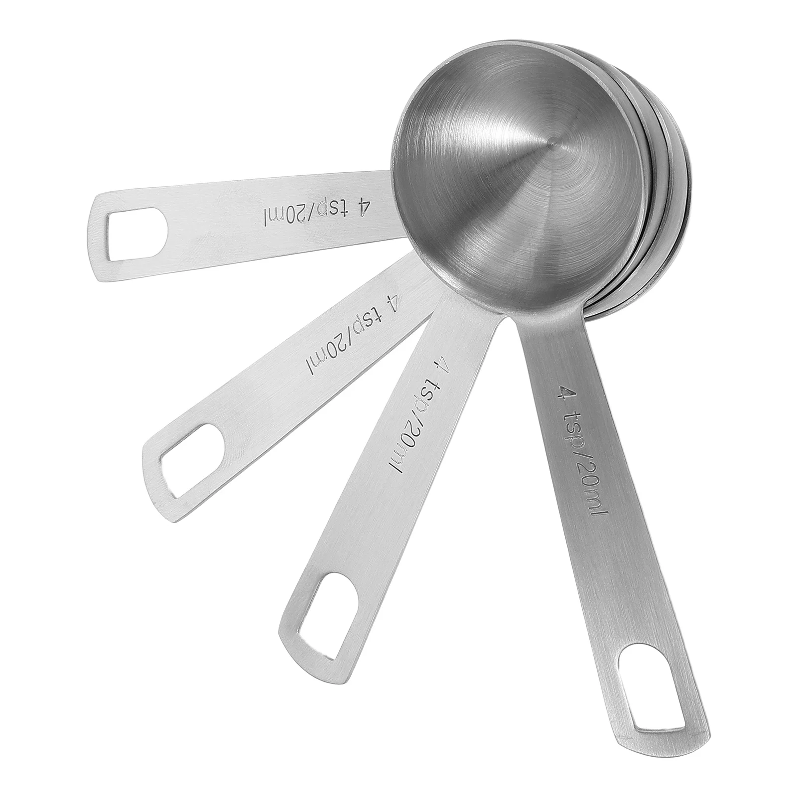 

4Pcs 20ml 4 Tsp Stainless Steel Measuring Spoons Versatile Capacity Kitchen Baking Cooking Essentials Measuring Spoons