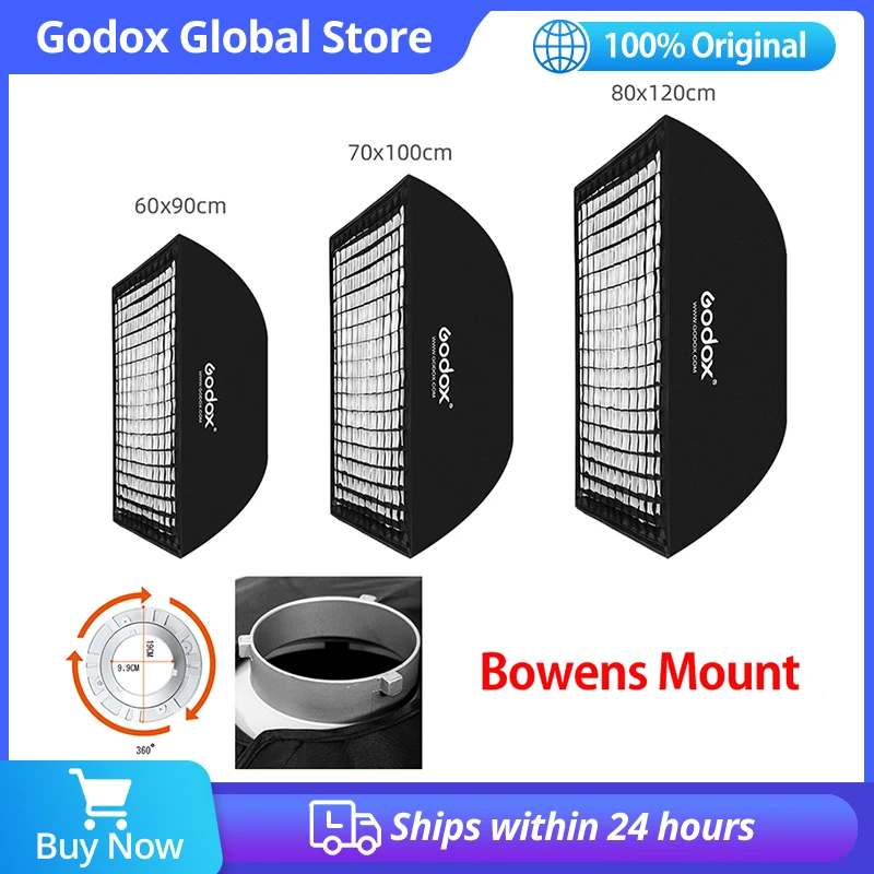 Godox  Bowens Mount 60X90cm 70X100cm 80X120cm Portable Rectangular Honeycomb Grid Softbox soft box  for Studio Flash