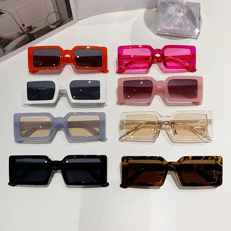 

New Small Frame Rectangle Sunglasses Women's Fashion Jelly Color Sun Glasses Women Summer Travel Eyewear UV400