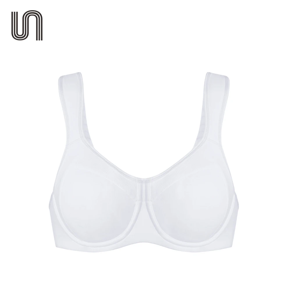 Black White Sports Bras for Women High Impact Support Underwire Full Coverage Lightly Padded Running Gym Workout Bra