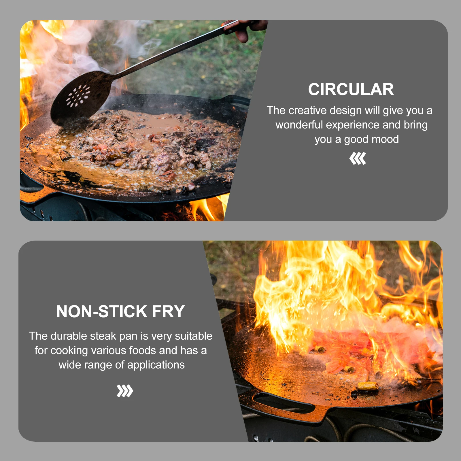 

Non-Stick Grill Outdoor Barbecue Aluminum Steak Camping Grill Pan Heat Resistant Sturdy Material Keep Food Hot Wide