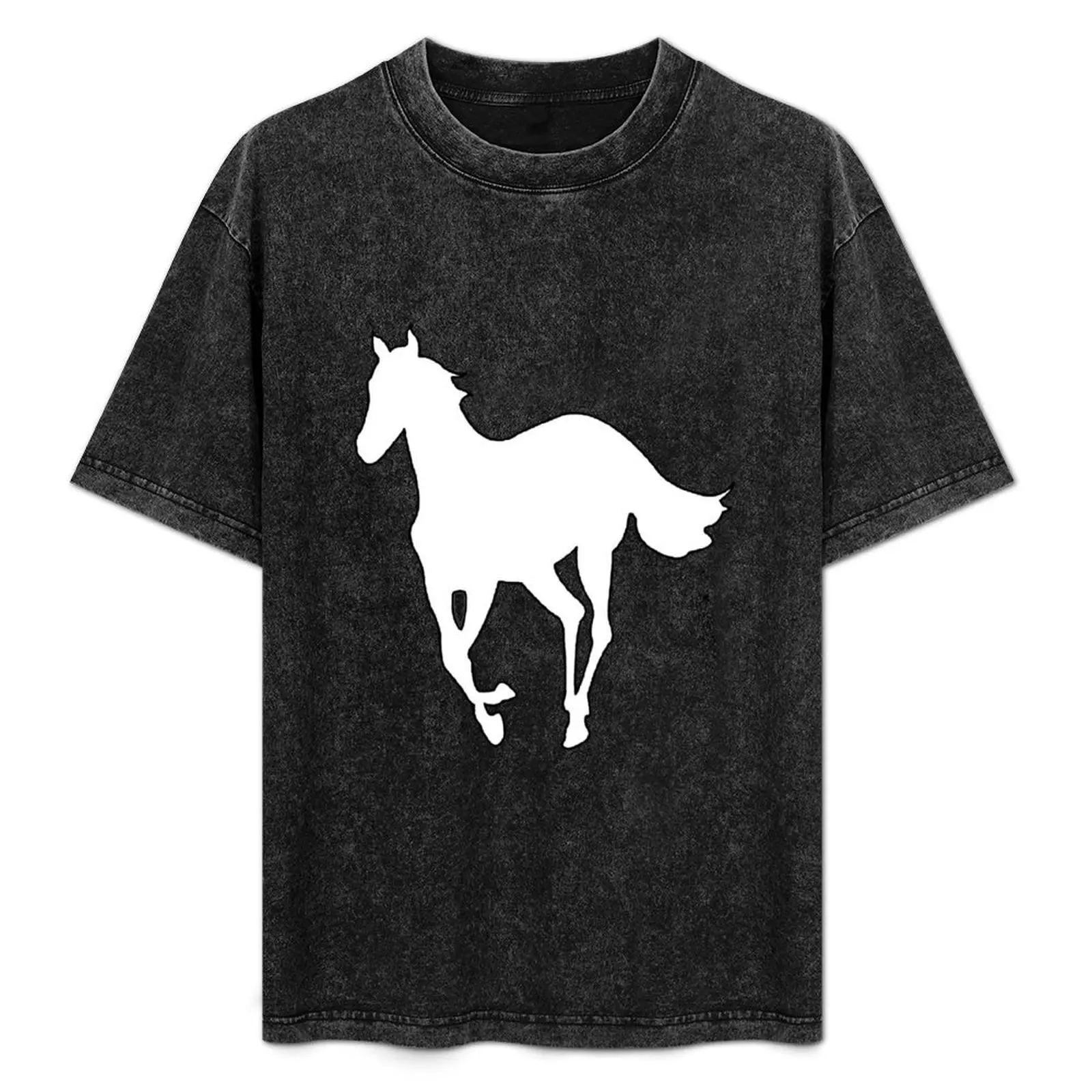 

H O R S E W H I T E T-Shirt Short sleeve tee anime animal prinfor boys tops Men's clothing