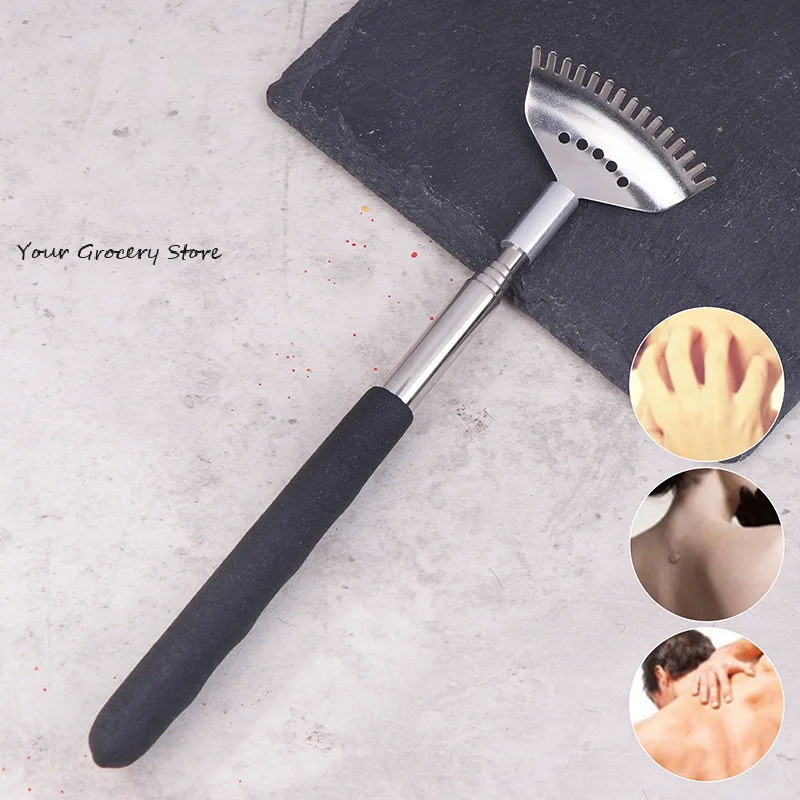 أداة خدش خلفية قابلة للتمديد تحتوي على الرأس مكونة من 15 مضاربًا، وخدوش خلفية بمقبض مطاطي تلسكوبي محمول من الفولاذ المقاوم للصدأ