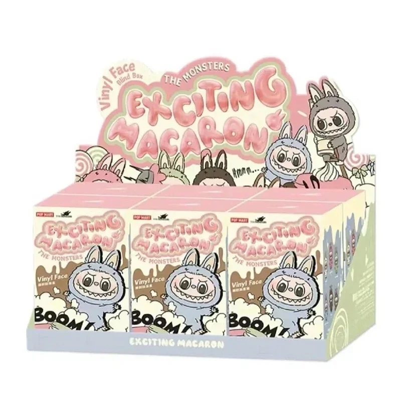 Popmart labubu's monster smooth theme heart macarrr vinyl series fashion toys decorate birthday gifts.