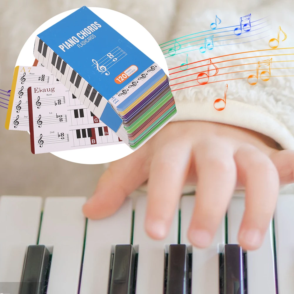 Piano Chord Flashcards with Piano Chords Chart Fun Educational Flashcards for Beginner Seasoned Player Music Theory Teacher