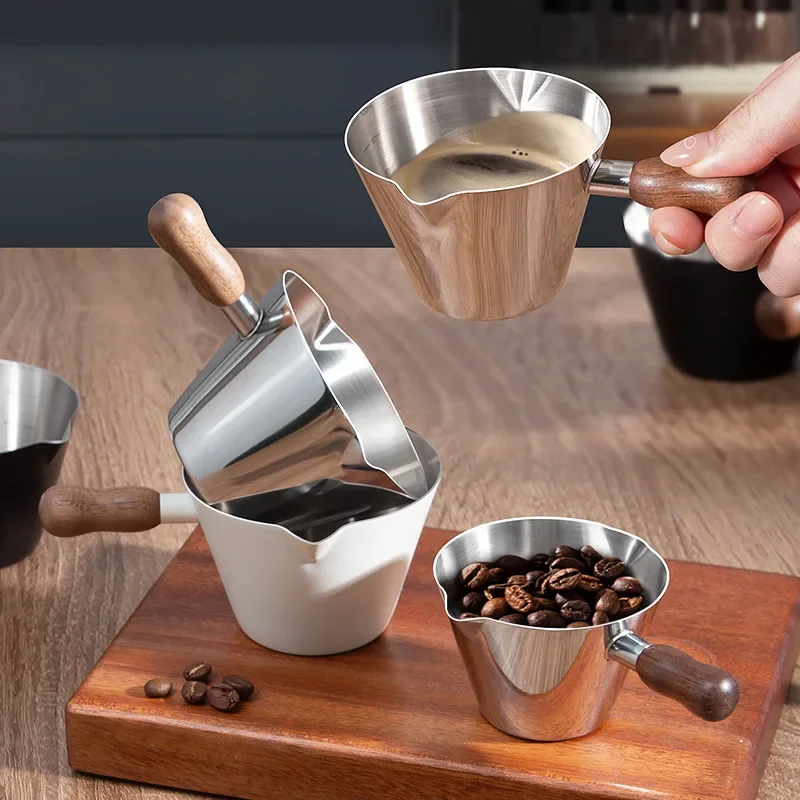 304-stainless-steel-espresso-measuring-cup-with-walnut-handle-and-strap-graduated-milk-extraction-small-cup-for-coffee-brewing