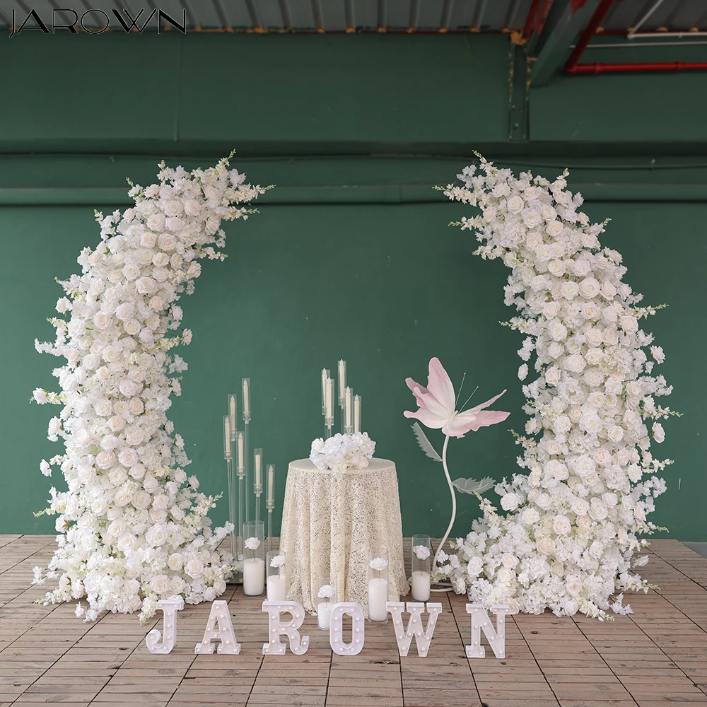 

Artificial Flowers in The Cemetery White Series Rose Delphinium Flower Arrangement for Wedding Decoration Event Horn Arch Decor
