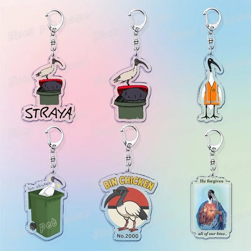 مضحك بن Chichen المفاتيح الاكسسوارات حقيبة السحر Ibis القمامة تركيا أستراليا الطيور Keyrings مجوهرات المشجعين الأصدقاء هدية