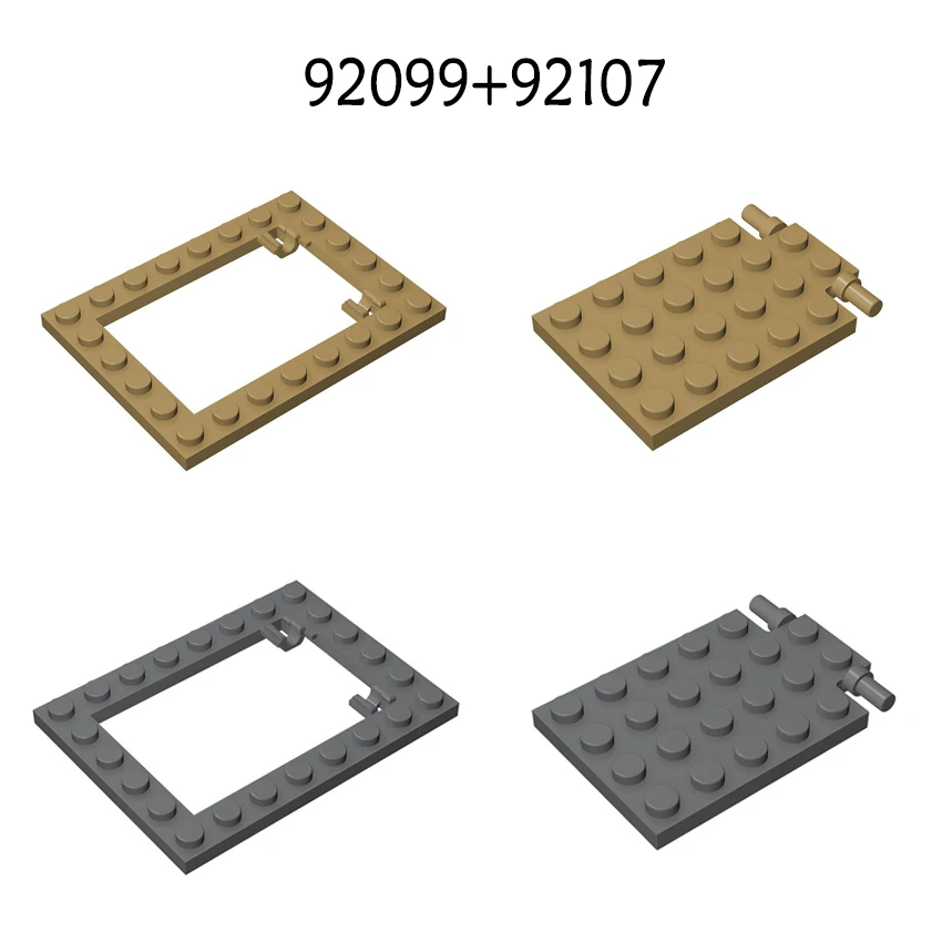 MOC Parts 2/5sets Plate Special 4x6 Trap Door Hinge Bricks DIY Assmble Building Blocks Particle Compatible with 92099+92107