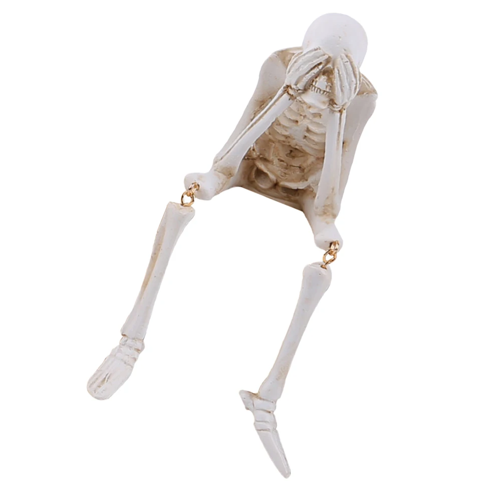 

1pcs Skull Decor Halloween Resin Craft Mini Statue Desktop Shelf Sitter Party Home Spooky Decoration