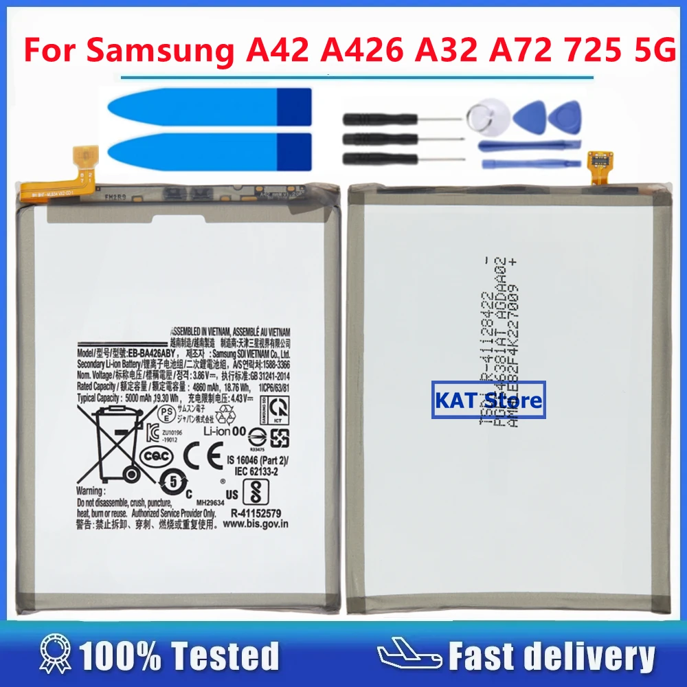 توصية مفصلة لبطارية الهاتف المحمول 4B3B2A لسامسونج A42 A426 2020 A32 A326 A72 A725 5G 2021 EB-BA426ABY 5000 مللي أمبير