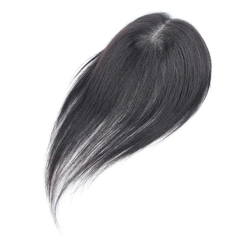 Invisible Seamless Hair Topper 8x11cm Ultra-Thin Mesh Clip-In Bangs Real Natural Hairpiece for Women to Create Fluffy Volume