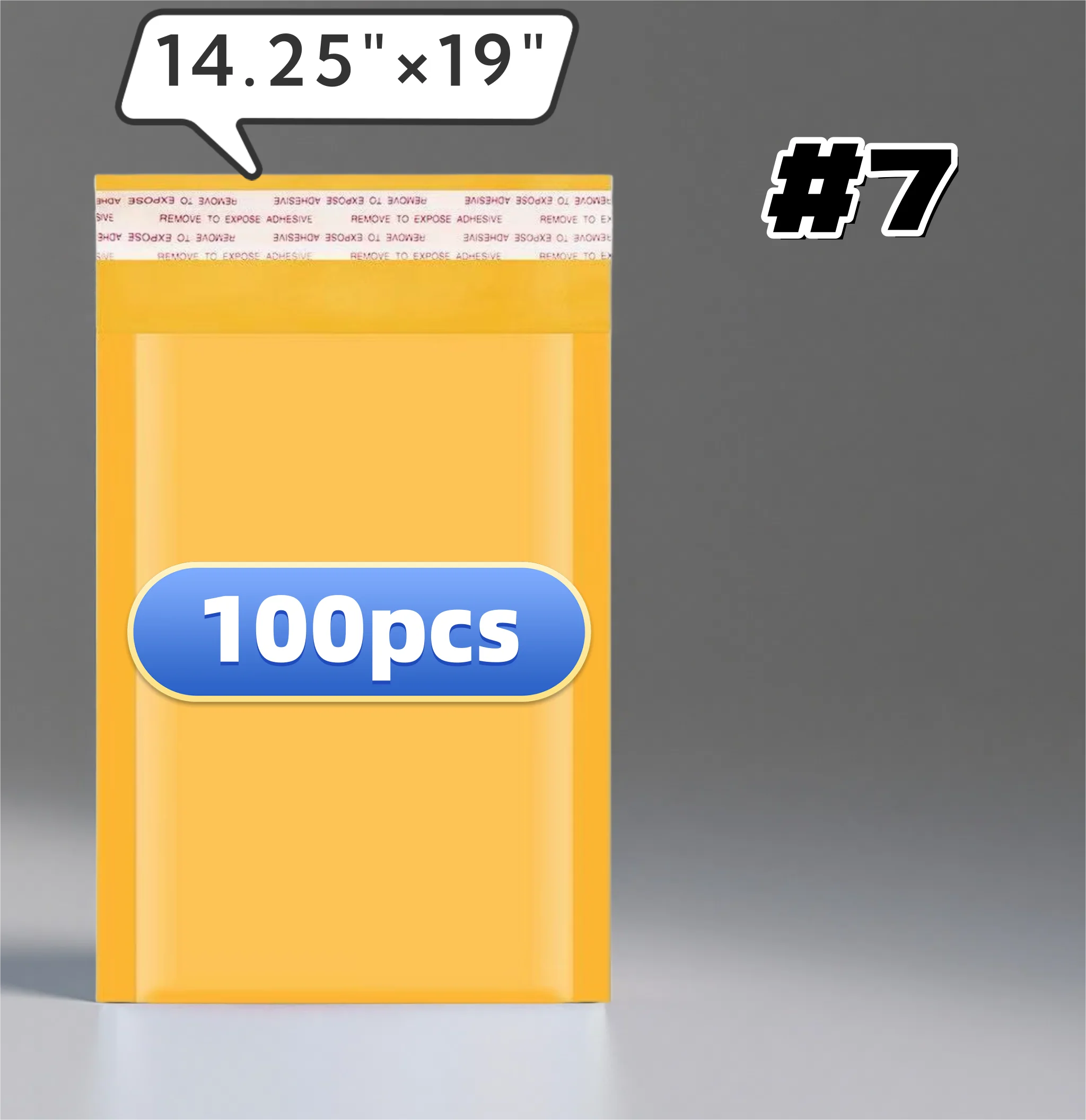 

100 Pcs #7 14.25x19'' Kraft Bubble Mailers Shipping Mailing Padded Bags Envelopes Self-Seal LightWeight MADE IN USA