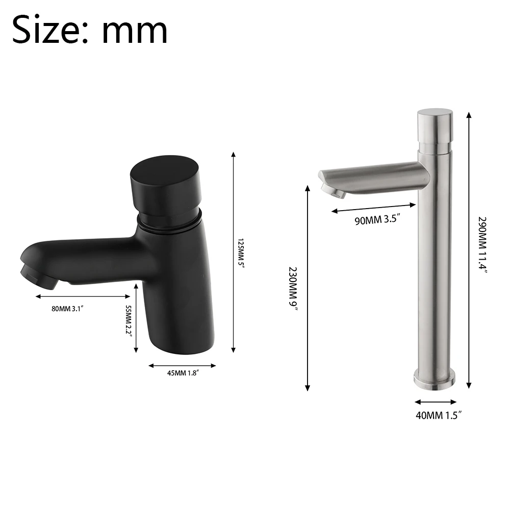 SINLAKU Auto Self Closing Water Saving Bathroom Faucet Washbasin Vanity Delay Push Button Section Torneira Sink Only Cold Tap